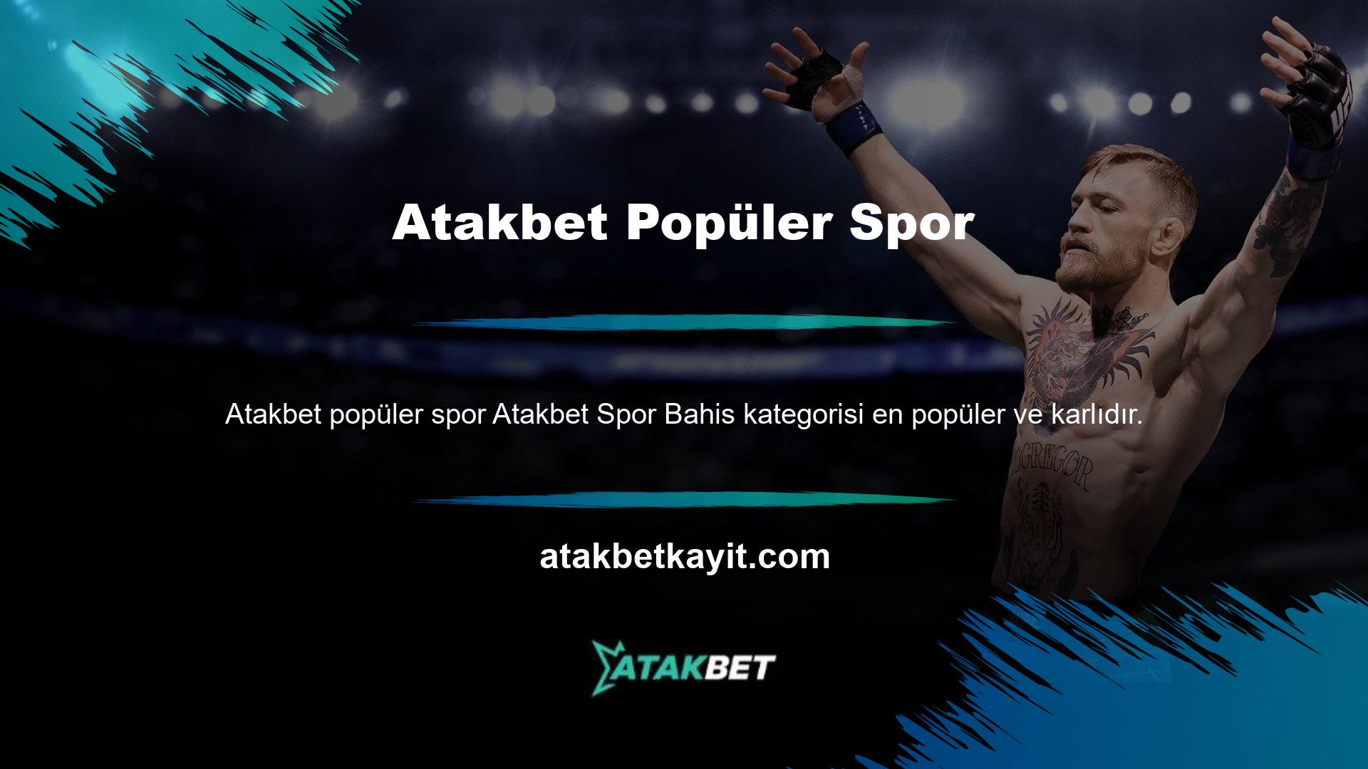 Atakbet spor bahis kategorisinin para kazanmak için birçok şansı var